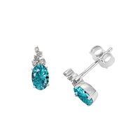 Orecchini Gazzola Gioielli Donna in Oro bianco Acquamarina 0.72 Ct GI-OR-2018-16-1-FP35-4-A-OV-N-G-SI - GI-OR-2018-16-1-FP35-4-A-OV-N-G-SI